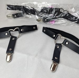 Pleather Heart Garters!